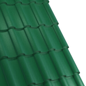 Țiglă metalică RUFSTER NOVA Eco – 0,45 mm – Verde RAL 6005 – Poliester mat structurat (MS)