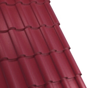 Țiglă metalică RUFSTER NOVA Premium – 0,50 mm – Vișiniu RAL 3005 – Poliester mat structurat (MS)