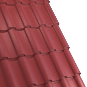 Țiglă metalică RUFSTER NOVA Premium – 0,50 mm – Cărămiziu RAL 3009 – Poliester mat structurat (MS)