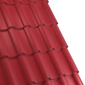 Țiglă metalică RUFSTER NOVA Premium – 0,50 mm – Roșu RAL 3011 – Poliester mat structurat (MS)