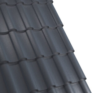Țiglă metalică RUFSTER NOVA Premium – 0,50 mm – Gri-antracit RAL 7016 – Poliester mat structurat (MS)
