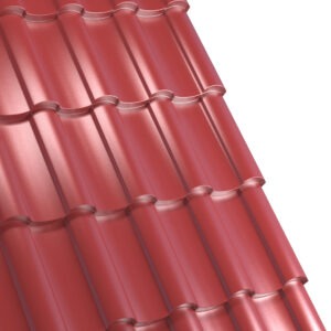 Țiglă metalică RUFSTER NOVA Premium – 0,50 mm – Cărămiziu RAL 3009 – Poliester lucios