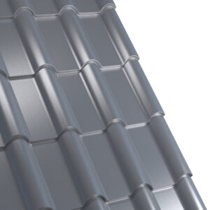 Țiglă metalică RUFSTER TERRA Eco – 0,45 mm – Gri-grafit RAL 7024 – Poliester lucios