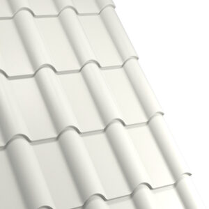 Țiglă metalică RUFSTER TERRA Eco – 0,45 mm – Alb RAL 9002 – Poliester lucios