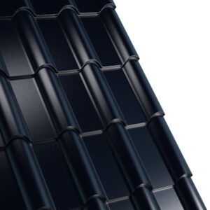 Țiglă metalică RUFSTER TERRA Eco – 0,45 mm – Negru RAL 9005 – Poliester lucios