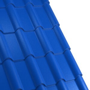 Țiglă metalică RUFSTER TERRA Premium – 0,50 mm – Albastru RAL 5010 – Poliester mat structurat (MS)