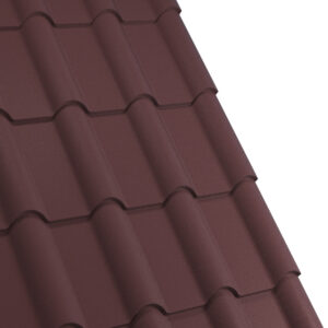 Țiglă metalică RUFSTER TERRA Premium – 0,50 mm – Maro RAL 8017 – Poliester mat structurat (MS)