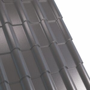 Țiglă metalică RUFSTER TERRA Premium – 0,50 mm – Maro-grafit RAL 8019 – Super-poliester MPR