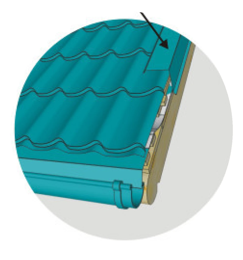 Montaj bordură fronton după fixarea colilor de țiglă metalică